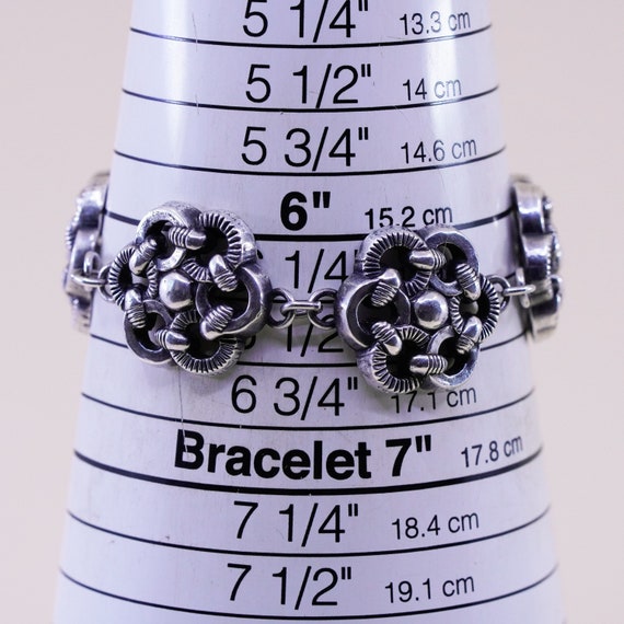 6.5”, vintage sterling 925 silver handmade bracel… - image 7