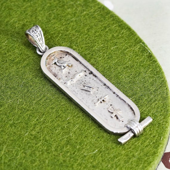 Vintage Sterling silver handmade pendant, Egyptia… - image 1