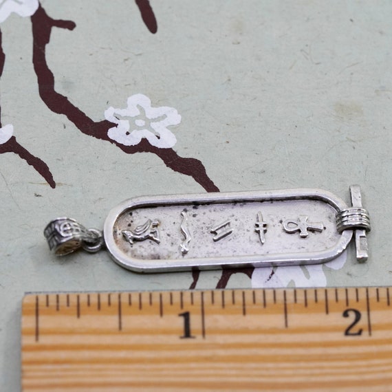 Vintage Sterling silver handmade pendant, Egyptia… - image 6