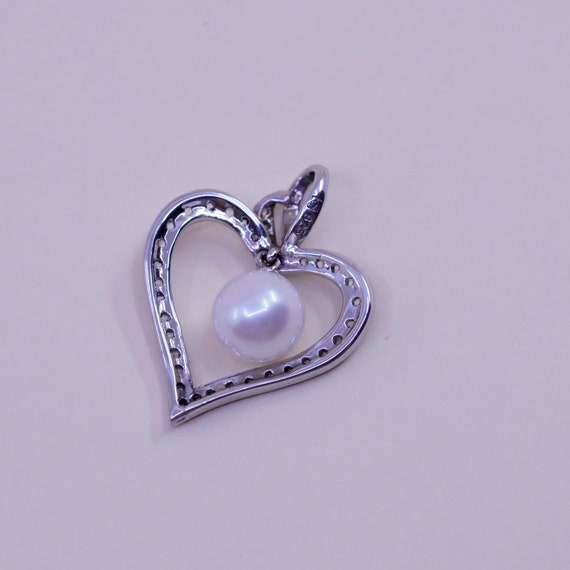 Vintage sterling 925 silver heart pendant with cl… - image 5