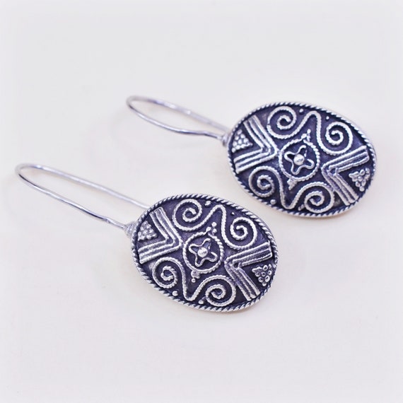 Vintage Sterling silver handmade earrings, 925 fil