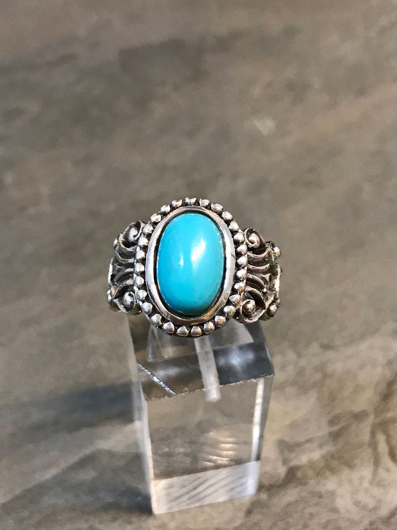 sterling silver ring Vintage Size 8 southwestern style stamped 925 AVON 010498 handmade 925 silver ring with turquoise