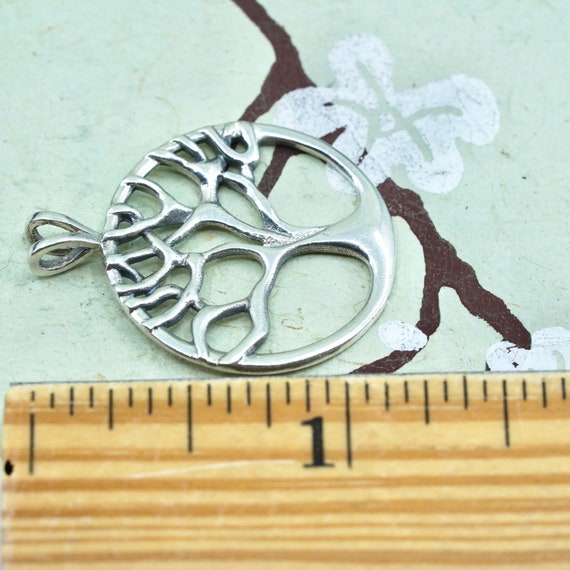 Vintage Sterling silver handmade pendant, 925 tre… - image 5
