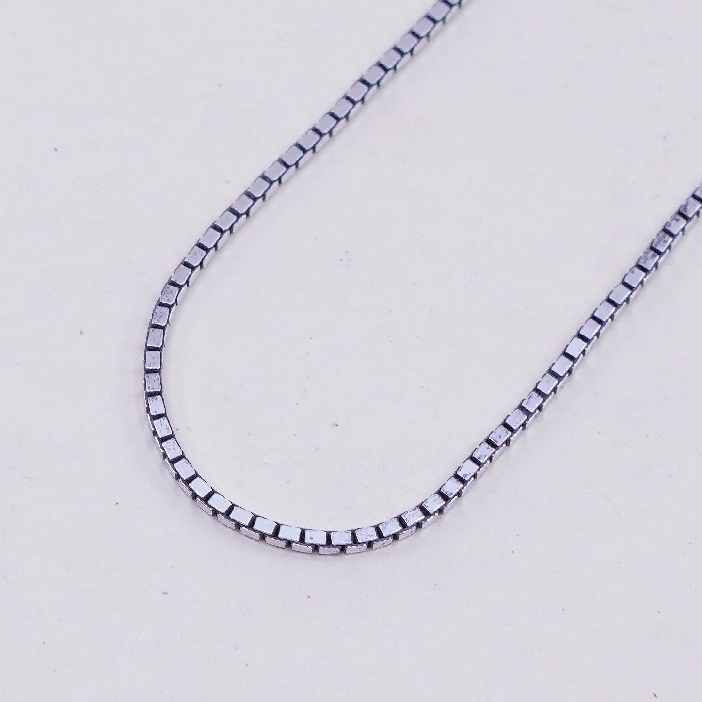 30”, 1mm, Vintage Sterling Silver Italy 925 Silver Box Chain