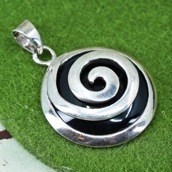 vintage handmade sterling silver 925 pendant with… - image 1