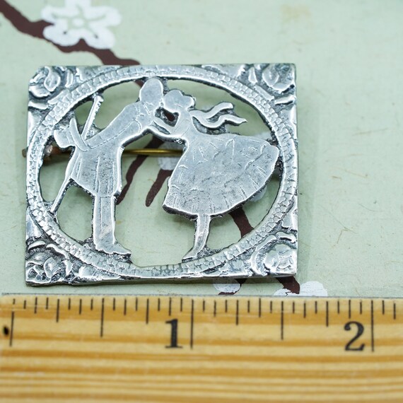 vintage Sterling silver vintage handmade brooch, … - image 5