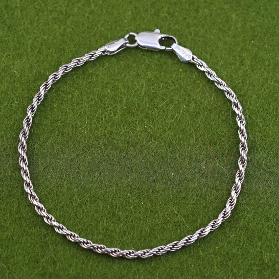 6.75”, 3mm, vintage Sterling silver rope chain, I… - image 4
