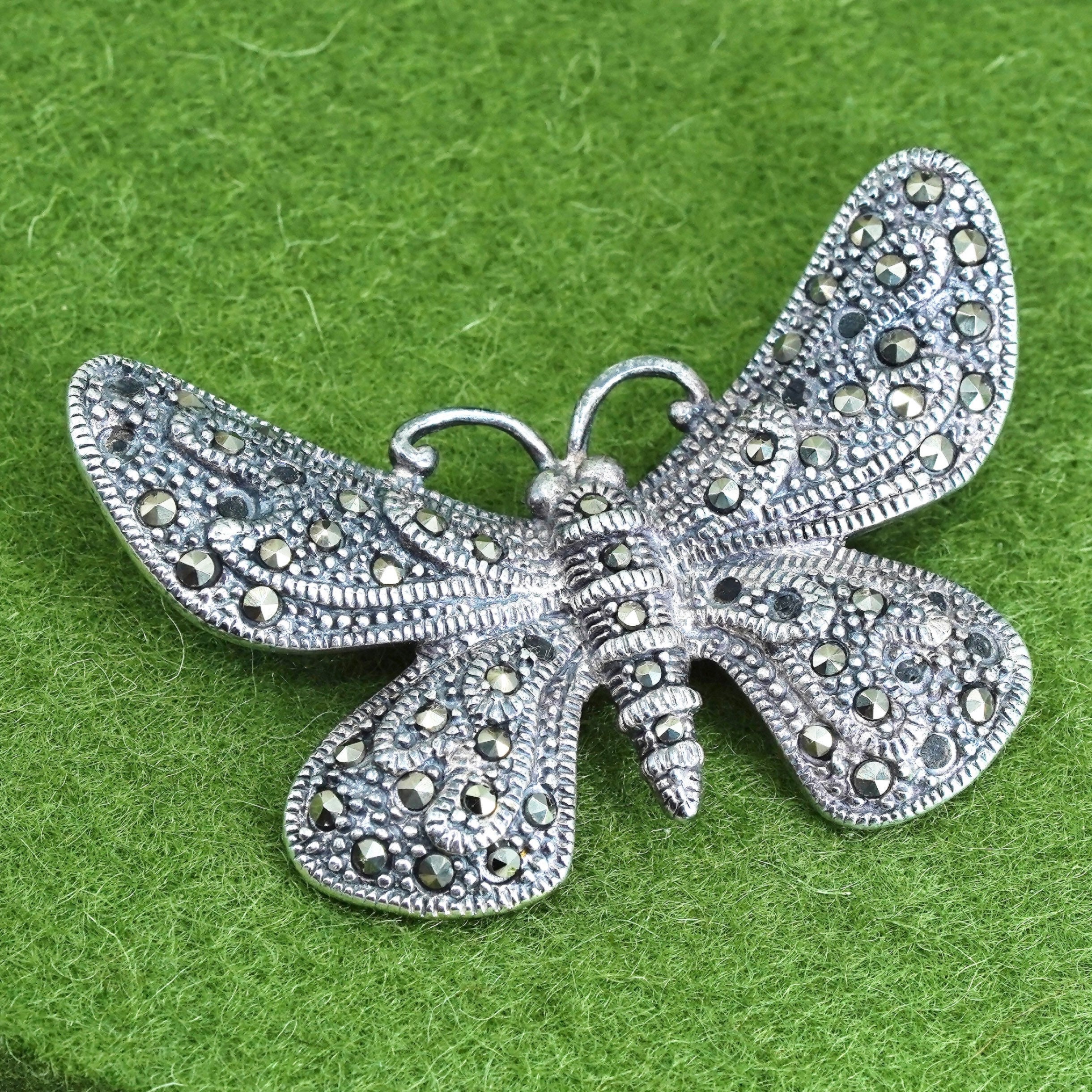 Broche Ancienne Papillon En Argent Massif 850/1000 - Bijou Vintage - Occasion