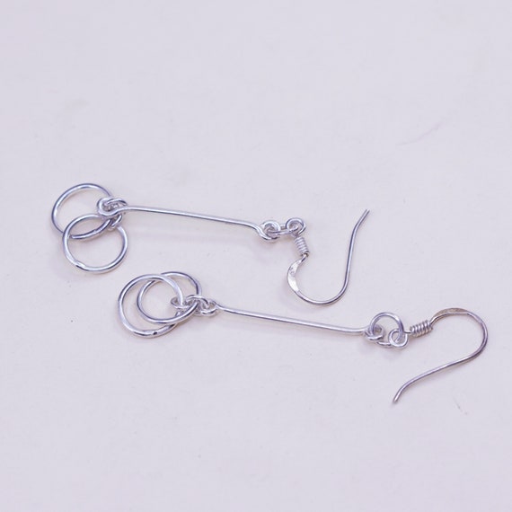 Vintage sterling silver handmade earrings, 925 ha… - image 5
