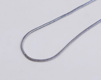 18", 1mm, Vintage Sterling Silber Schlangenkette, Italien 925 Halskette, gestempelt Italien 925