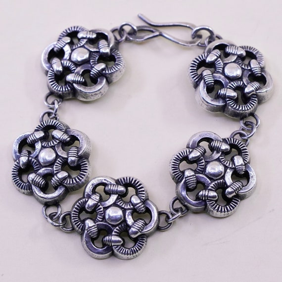 6.5”, vintage sterling 925 silver handmade bracel… - image 3