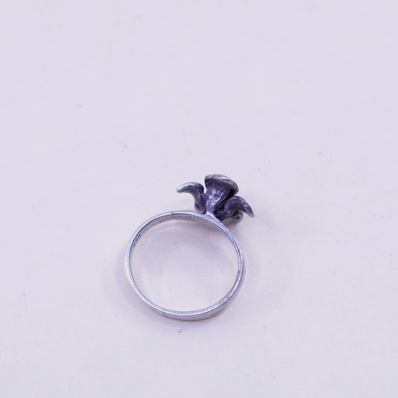 Size 5.5, vintage Sterling silver handmade ring, … - image 3