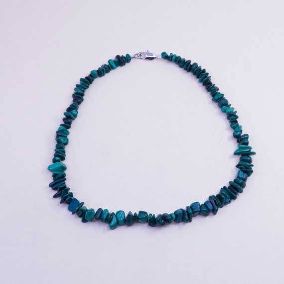 16”, Vintage malachite heishi handmade necklace - image 4