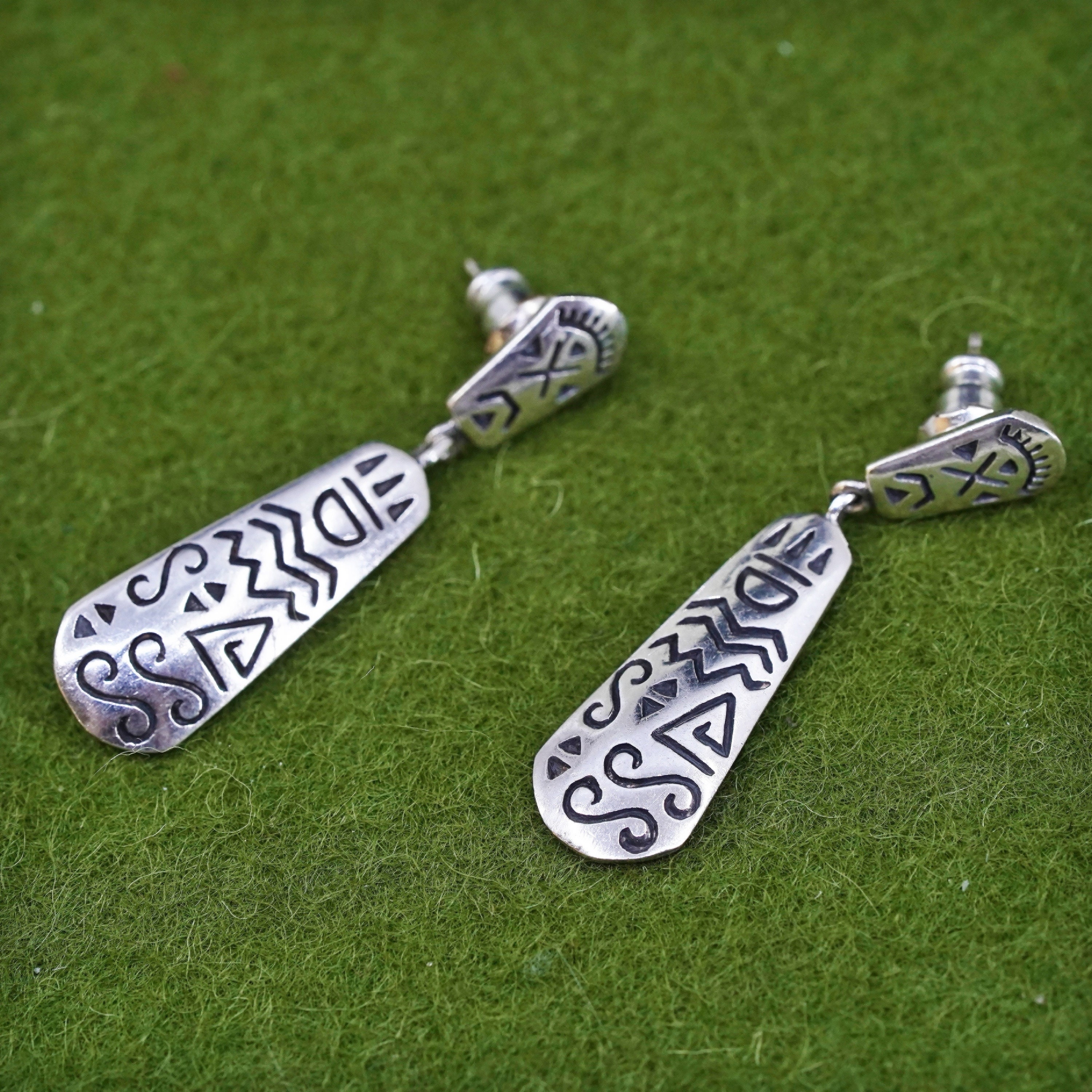 アクセサリー EAR RING PJ LOGO - SILVER Native American Sterling Silver Earrings PRECIV Marked Door