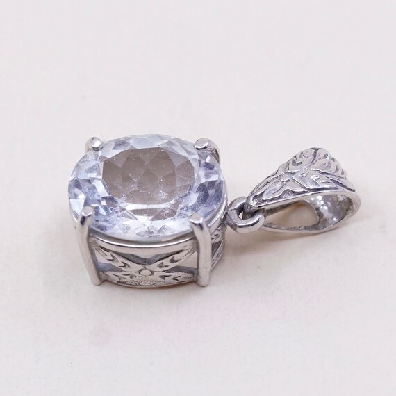 Vintage sterling silver cz crystal pendant, 925 p… - image 3