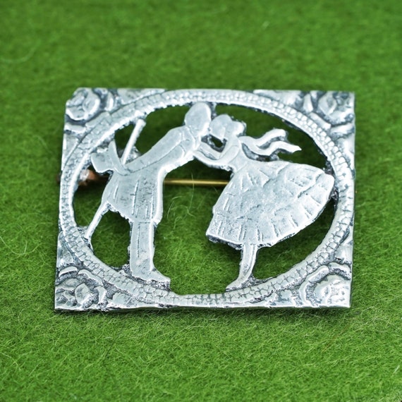 vintage Sterling silver vintage handmade brooch, … - image 1