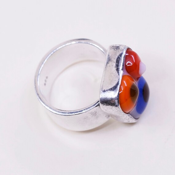 Size 7, vintage sterling 925 silver handmade ring… - image 4