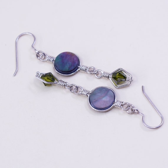 Vintage sterling silver handmade earrings, 925 ho… - image 4