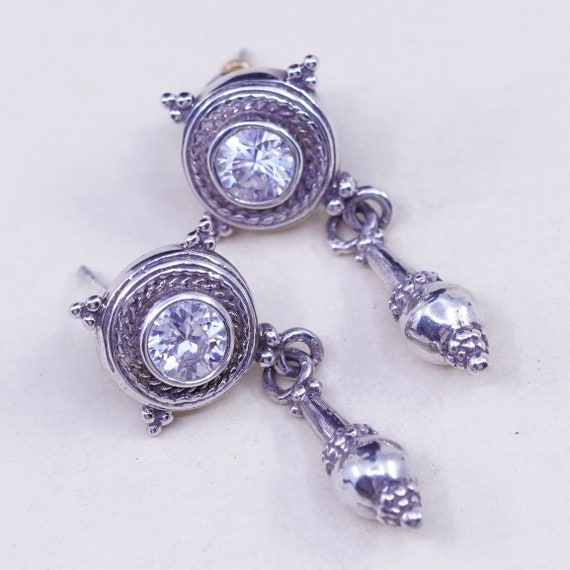 Vintage sterling 925 silver handmade earrings with