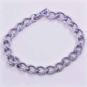 7.75”, Mexico Hecho En Sterling Silver Bracelet, 925 Teardrop Link