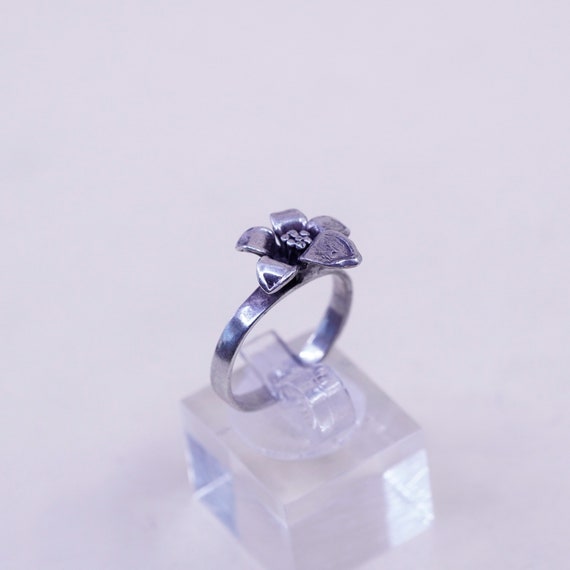 Size 5.5, vintage Sterling silver handmade ring, … - image 7