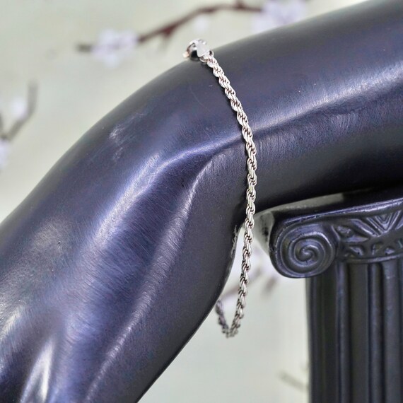 6.75”, 3mm, vintage Sterling silver rope chain, I… - image 2