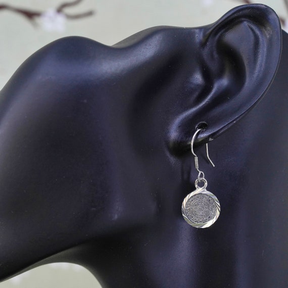 Vintage mexico sterling silver handmade earrings,… - image 2