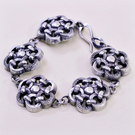 6.5”, vintage sterling 925 silver handmade bracel… - image 1