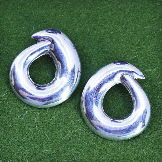 Vintage modern Sterling silver handmade earrings, 