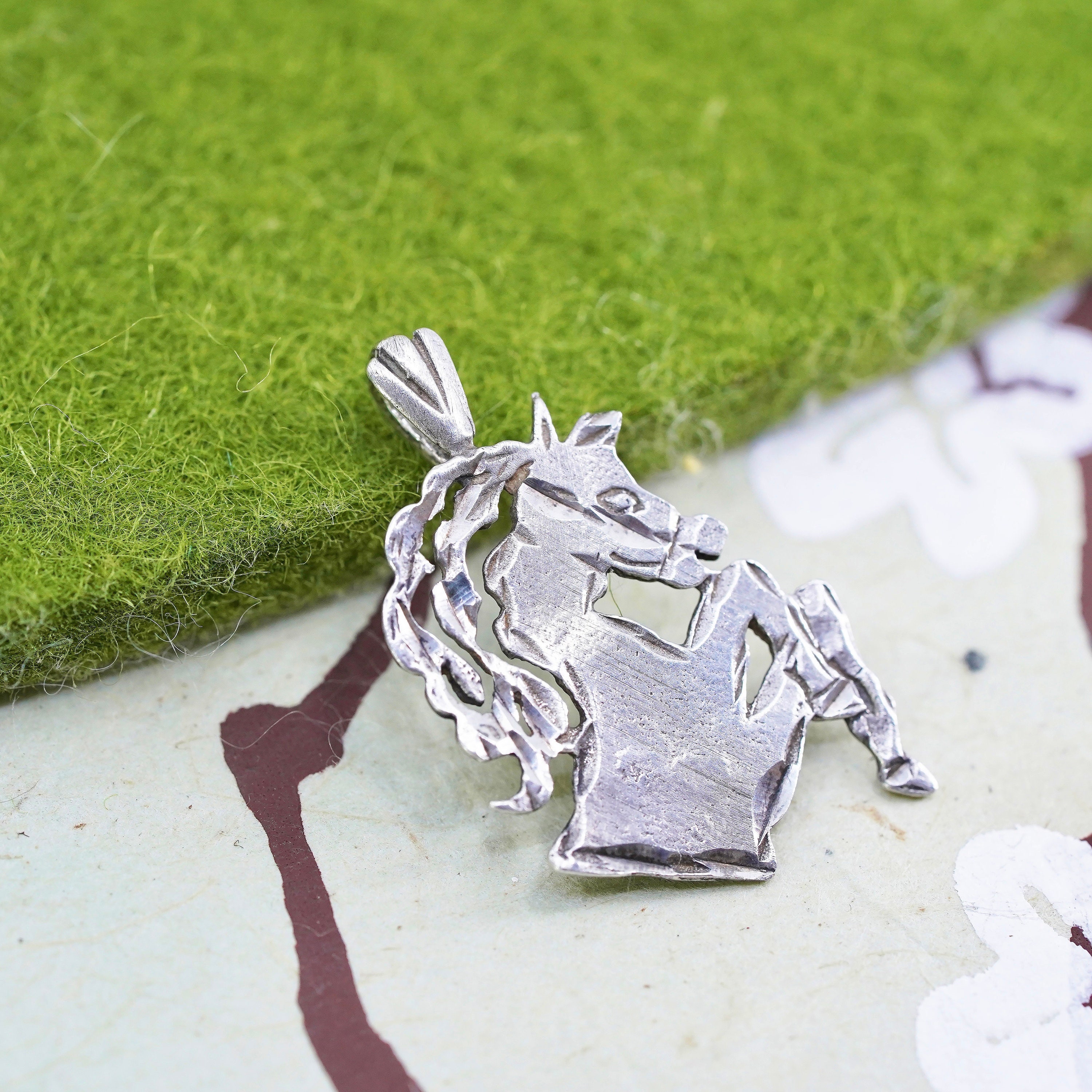 Vintage Sterling 925 Silver Handmade Unicorn Pendant Vintage Sterling 925 Silver Handmade Unicorn Pendant
