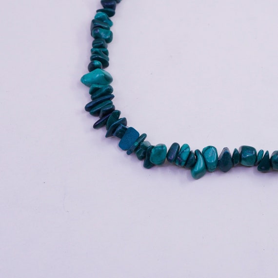 16”, Vintage malachite heishi handmade necklace - image 3