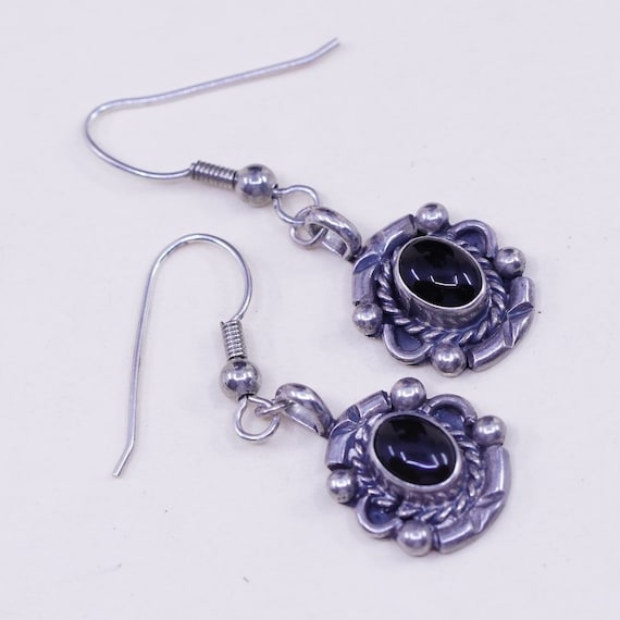 Vintage Sterling silver handmade earrings, 925 ov… - image 1