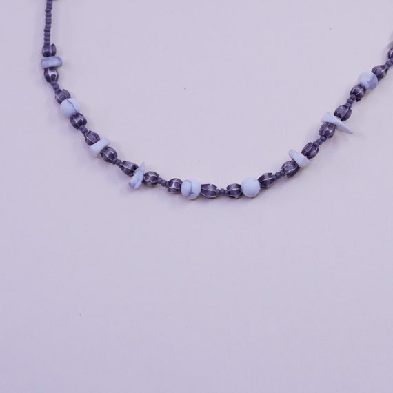 15”, Vintage Sterling silver handmade beads neckl… - image 4