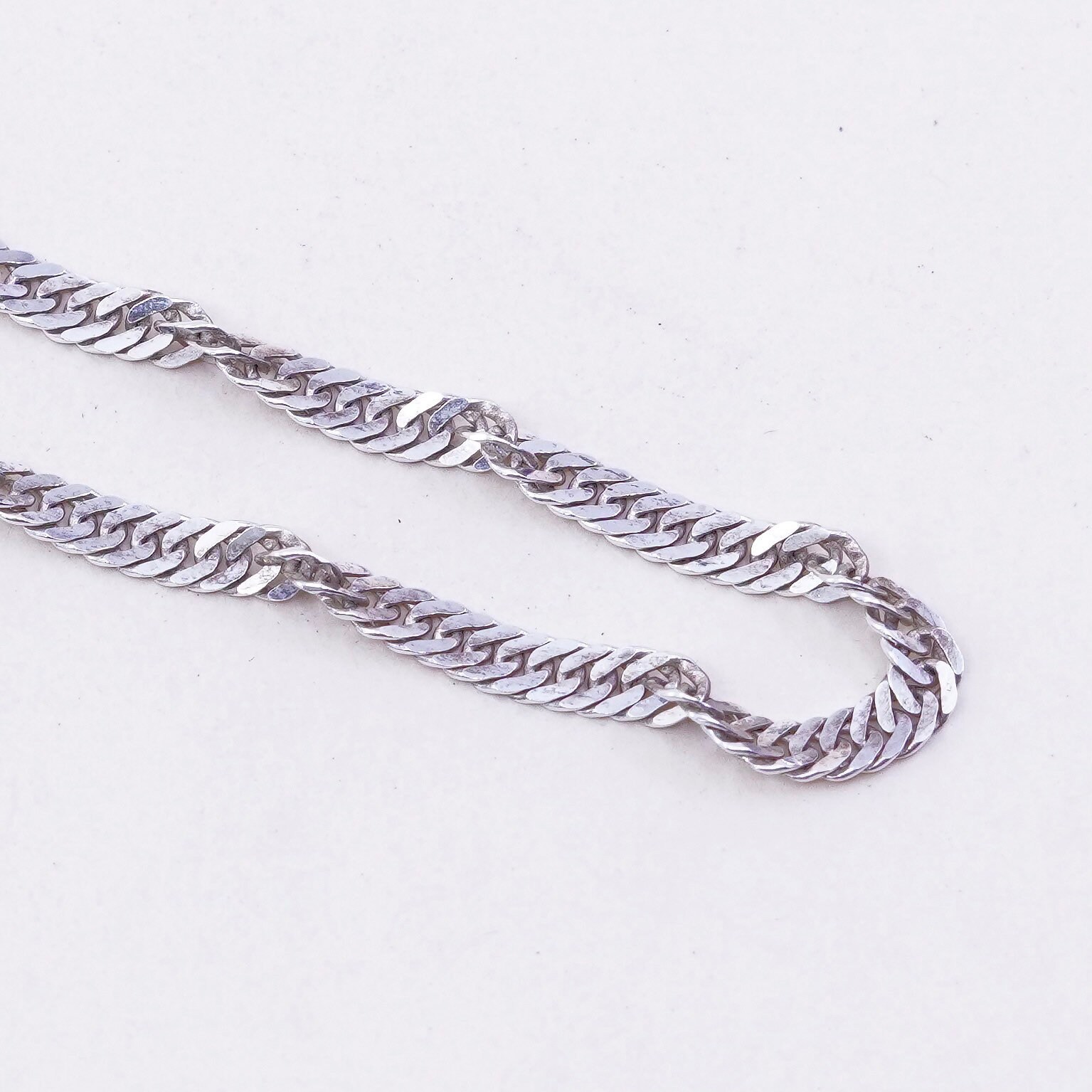 20”, 4mm, Vintage Sterling Silver Italy 925 Silver Twisted Curb