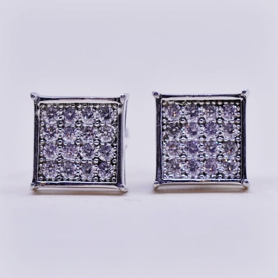 Vintage Lusso sterling silver earrings,  925 stud… - image 1