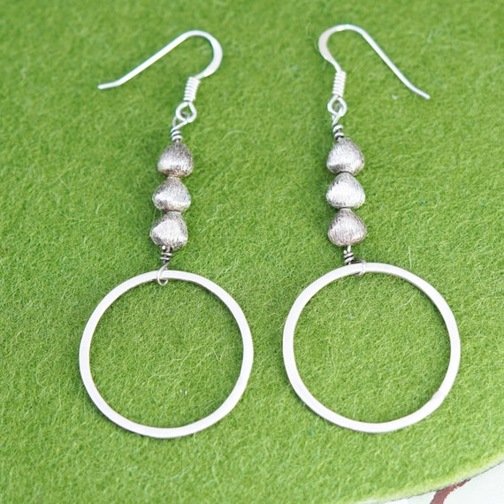 Vintage sterling silver handmade earrings, 925 ma… - image 5