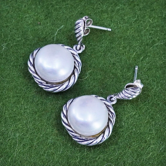 Vintage CFJ sterling 925 silver handmade earrings 