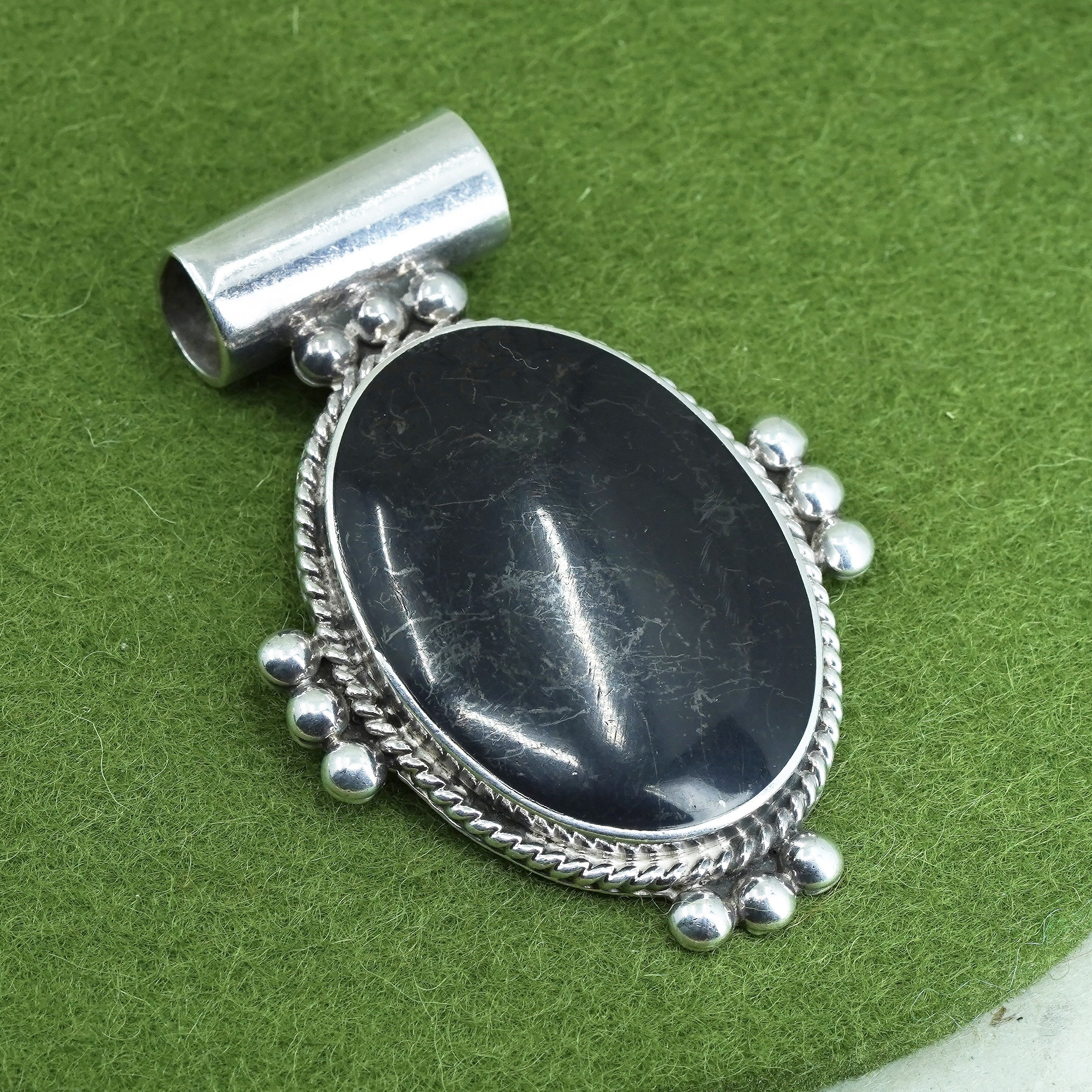 Vintage Talleres Lagunas Mexico Sterling 925 Silver Handmade Round