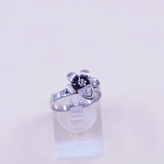 Size 5.5, vintage Sterling silver handmade ring, … - image 6
