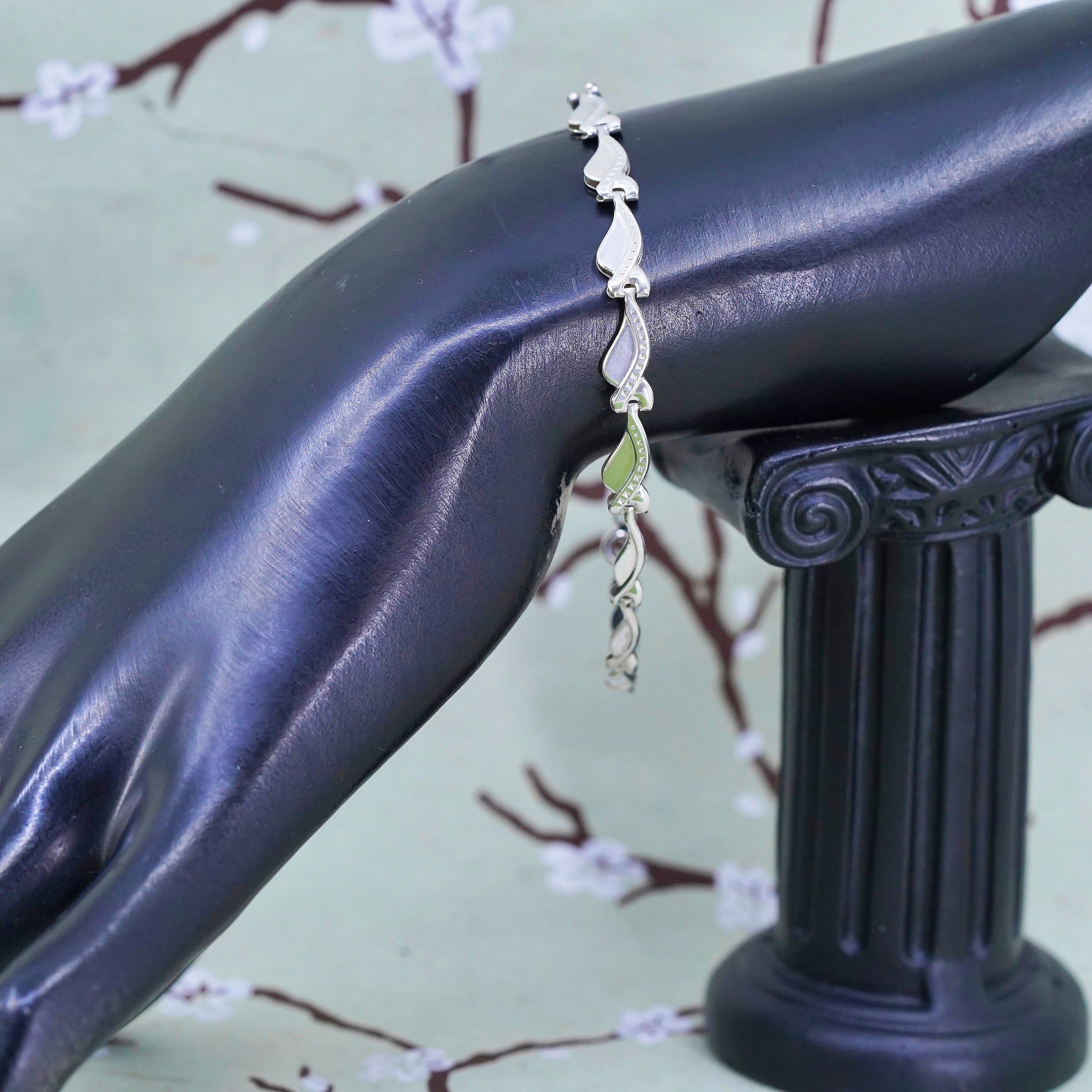 アクセサリー Vintage Italy Silver Chain Bracelet 7.5