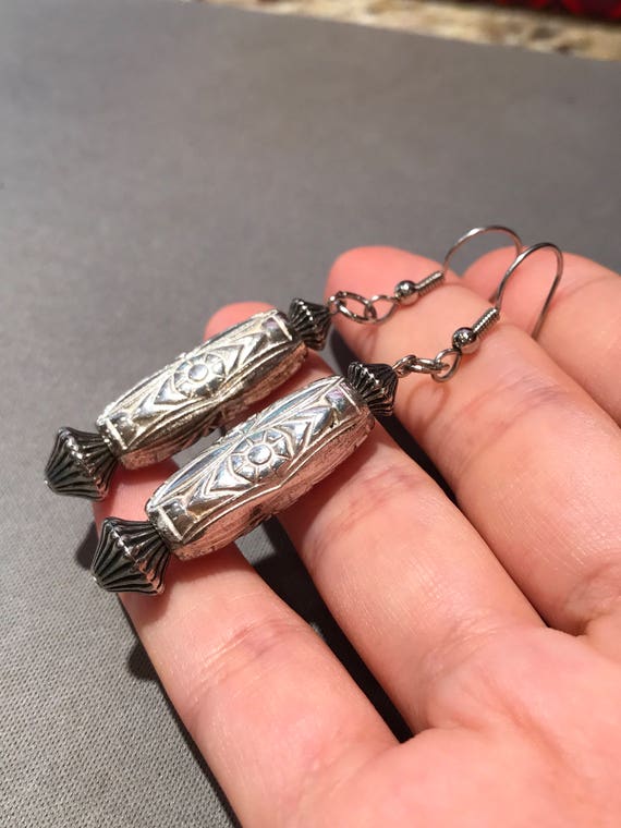 Vintage (000556) Sterling silver handmade earring… - image 2