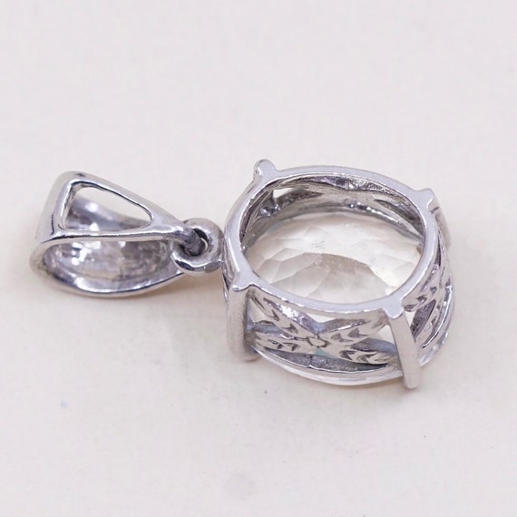 Vintage sterling silver cz crystal pendant, 925 p… - image 5
