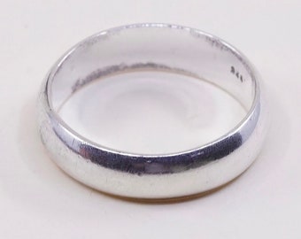 Size 10, Vintage (010953) sterling silver handmade ring, 925 silver band, wedding band, stamped 925