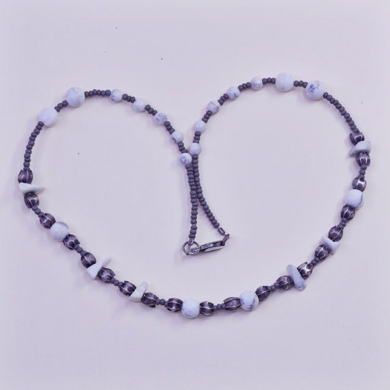 15”, Vintage Sterling silver handmade beads neckl… - image 1