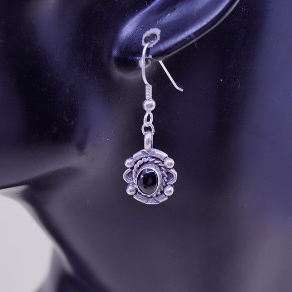 Vintage Sterling silver handmade earrings, 925 ov… - image 2