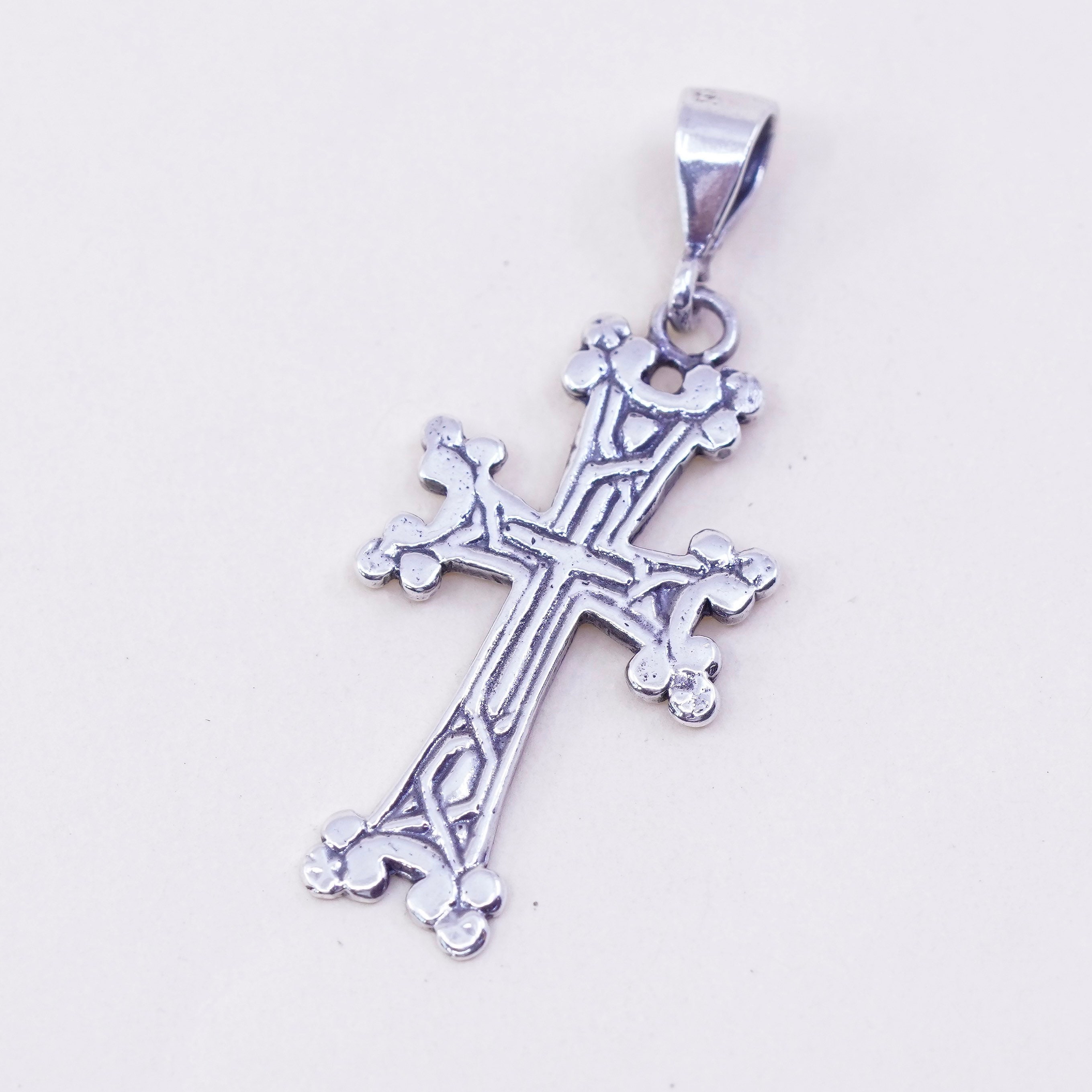 Vintage Handmade Sterling Silver Pendant, 925 Cross, Stamped 925 - Etsy UK