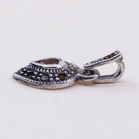 Vintage Sterling silver handmade pendant, 925 tea… - image 4