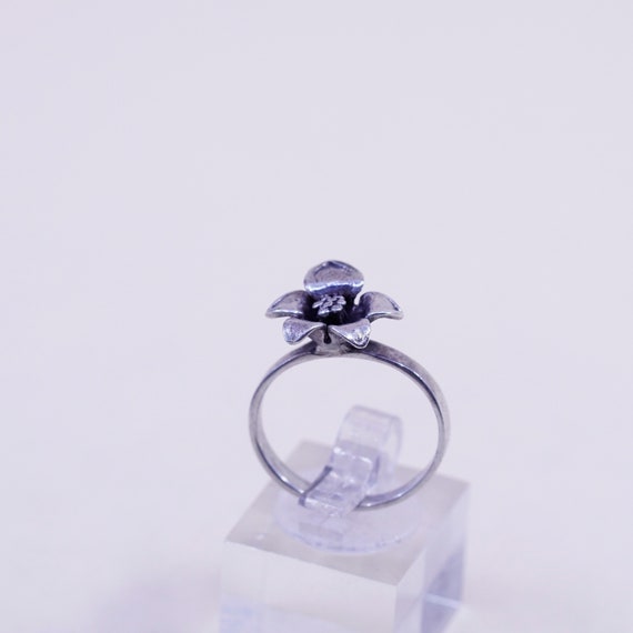 Size 5.5, vintage Sterling silver handmade ring, … - image 4