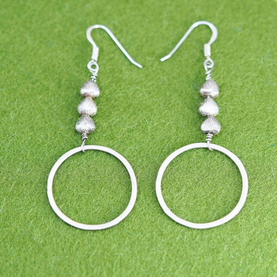 Vintage sterling silver handmade earrings, 925 ma… - image 3