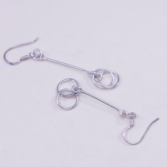 Vintage sterling silver handmade earrings, 925 ha… - image 4